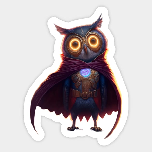 Owl as Dr Strange Sticker by Bam-the-25th